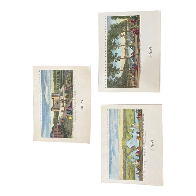 Set of 3 Vibrant French Line Menus 1960's Shipping Included For Sale