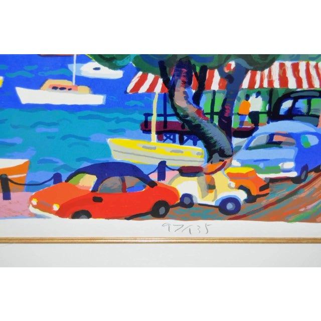 Paper 'The Riviera II' Framed Serigraph For Sale - Image 7 of 9