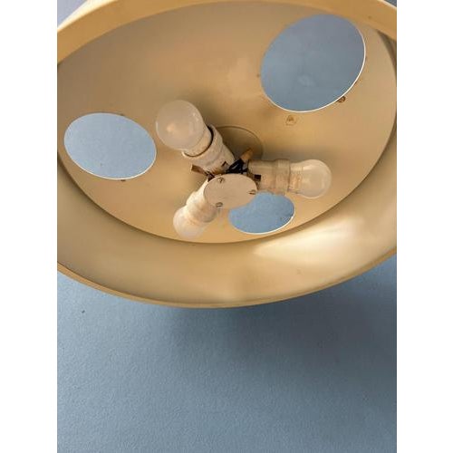 Large Vintage Beige Pendant Lamp by Louis Kalff For Sale - Image 10 of 11