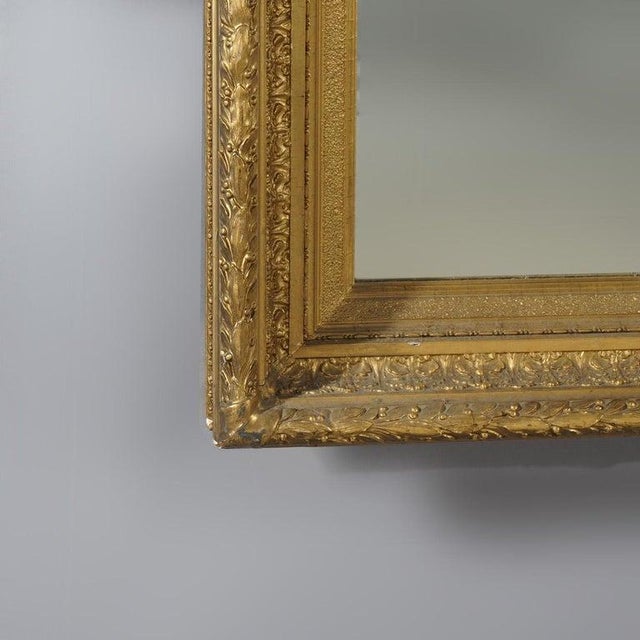 French Antique French First Finish Giltwood Framed Wall Mirror C1900 For Sale - Image 3 of 14
