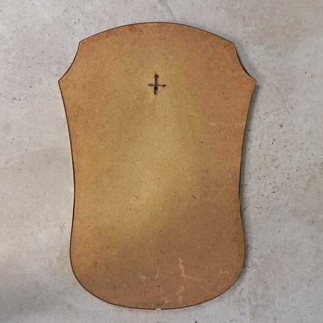 Height: 66 cm. Width: 45 cm. Depth: 2 cm. The mirror glass has a small damage on the back, where the screw hook was in the...