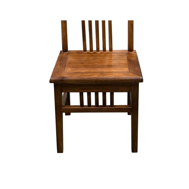 Wood Oriental Modern Yoke High Back Bars Backrest Accent Side Chair For Sale - Image 7 of 14