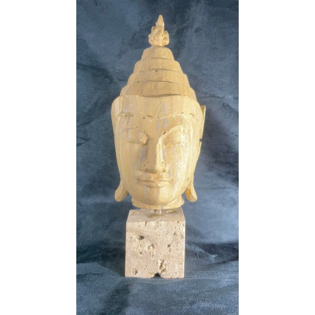 Hand Carved Oriental Shan Style Buddha Head For Sale In Miami - Image 6 of 12