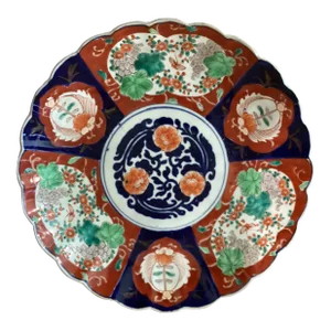 Antique Japanese Imari Ware Porcelain Hand Painted Platter Meiji Period, 1868-1912