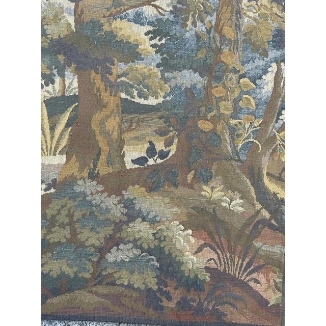 Vintage French Jacquard Tapestry with Verdure Motif in the style of Aubusson, 1960s For Sale - Image 11 of 18