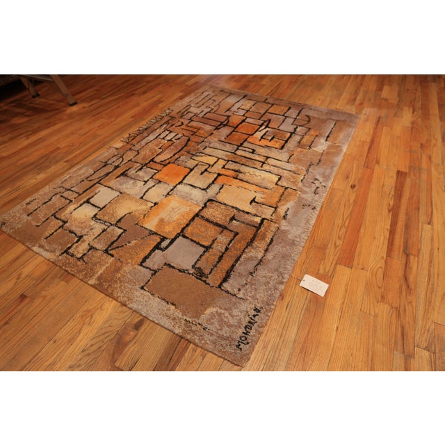 Vintage Scandinavian Signed Ege Rug After Mondrian, Country of Origin: Denmark, Circa Date: Vintage