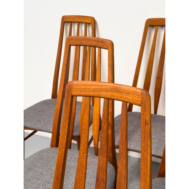 High-quality and exceptionally comfortable dining chairs made of solid teak, designed by Niels Koefoed, are crafted in...