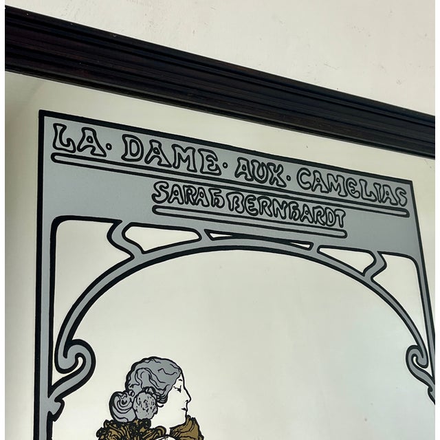 Vintage Art Nouveau Style Mirror with Sarah Bernhardt Motif, 1970s For Sale - Image 4 of 14