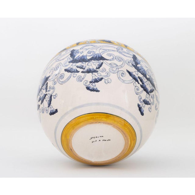 Blue Italian Large Glazed Ceramic Jardiniere For Sale - Image 8 of 9