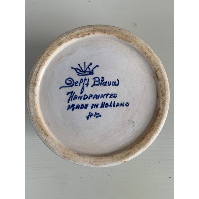 Mid-20th Century Dutch Delft Blue & White Covered Sugar Jar For Sale - Image 10 of 10
