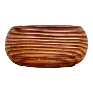 Vintage Boho Monumental Pencil Reed. Basket For Sale