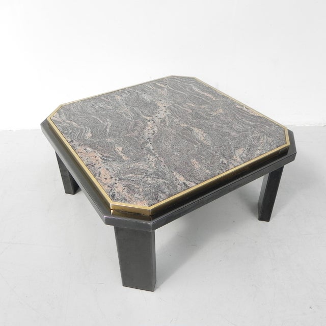 Hollywood Regency Fedam Coffee Table in Marble and Steel Frame, 1970s For Sale - Image 6 of 17