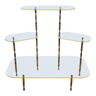 Vintage 1970s Brass & Lucite 4-Tier Etagere Plant Stand For Sale