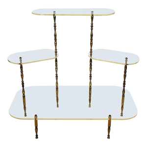Vintage 1970s Brass & Lucite 4-Tier Etagere Plant Stand
