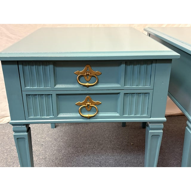 Vintage Heritage Furniture Solid Wood End Tables/ Nightstands With New Paint- A Pair For Sale - Image 15 of 15