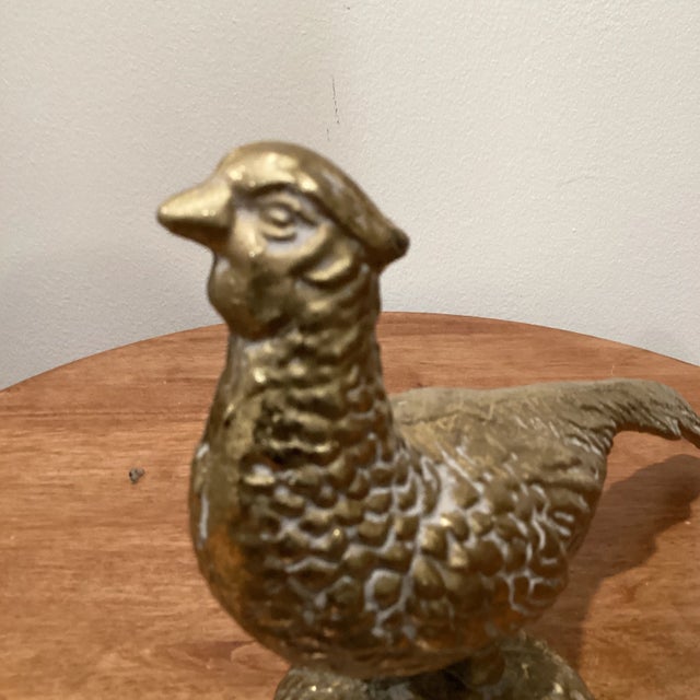 Figurative Vintage Late 20th Century Cast Iron Decor Pheasant For Sale - Image 3 of 9
