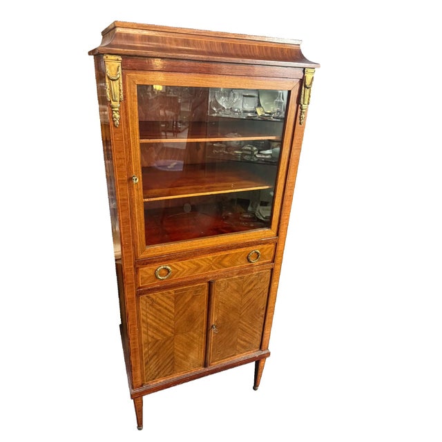 Louis XVI Marquetry Display Cabinet For Sale - Image 14 of 14