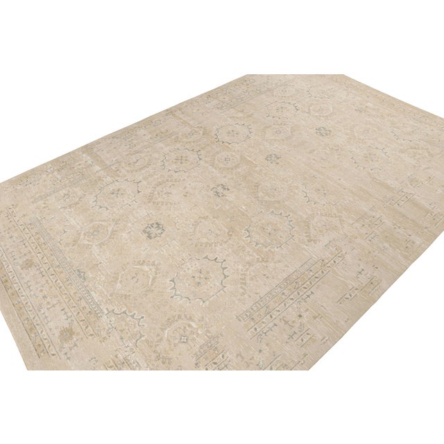 Rug & Kilim Rug & Kilim’s Oushak Style Rug in Beige, Gray and Gold Floral Patterns For Sale - Image 4 of 7
