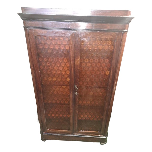 Industrial Display Cabinet in Walnut For Sale