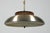 1970s 1970s Danish Modern Brushed Aluminum & Amber Glass Saucer Pendant For Sale - Image 5 of 7