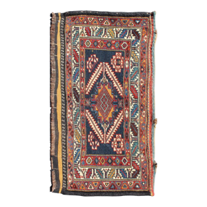 Small Antique Turkestanian Yomud Rug With Tribal Diamond Medallion 1'6 X 3'3
