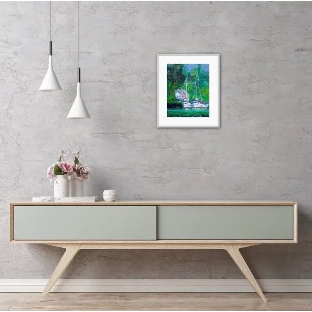 2020s Quiet Places & Water Gardens — Noyo Harbor (Original Oil Landscape) For Sale - Image 5 of 6