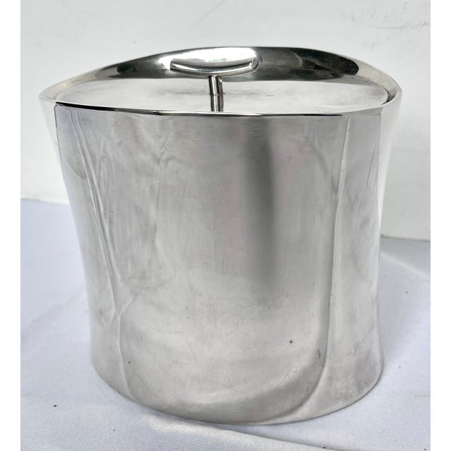Italian Sambonet Italian Stainless Steel Bamboo Style Ice Bucket For Sale - Image 3 of 14