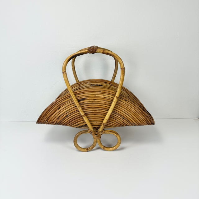 Vivai del Sud Magazine Rack in Wicker from Vivai Del Sud, Italy, 1970s For Sale - Image 4 of 13