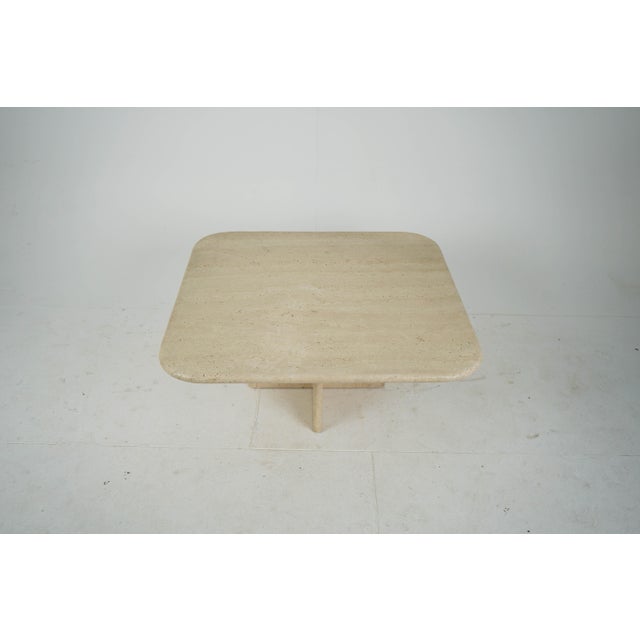 Italian Coffee Table in Travertine, 1980s For Sale - Image 4 of 8