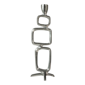 Mid-Century Modern Brutalist Candlestick Holder in Solid Aluminum Attributed to Matthew Hilton, United Kingdom, C. 1980s