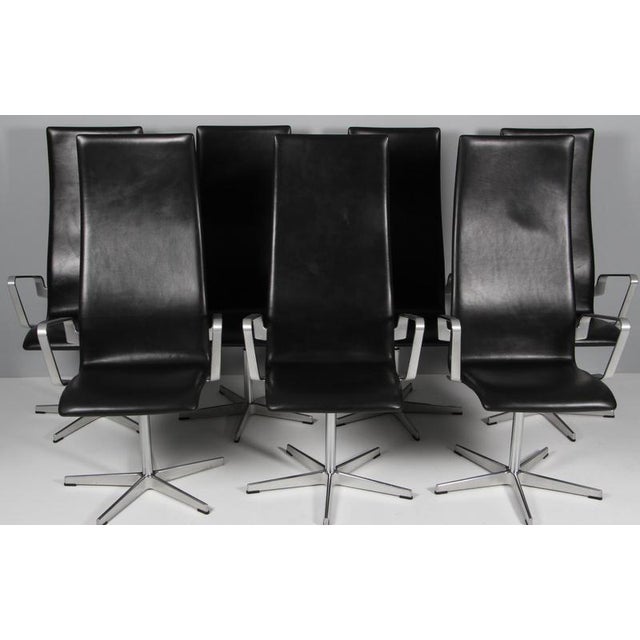 Oxford Highback Chairs attributed to Arne Jacobsen, 2008, Set of 8 For Sale - Image 9 of 11