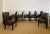 1980s 1980s Hollywood Regency Black Lacquer and Satin Dining Armchairs – Set of 8 For Sale - Image 5 of 13
