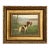 "Setter and a Ruddy Duck" Contemporary Reproduction Print on Canvas in Wide Antiqued Gold Frame. An 8x10" Framed to 14x16" For Sale - Image 4 of 4