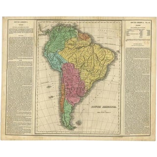 Antique Map of South America, 1822 For Sale