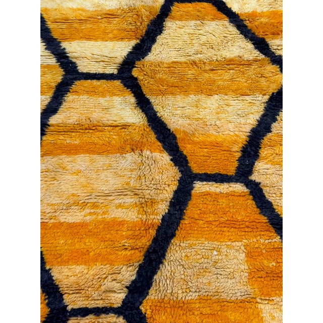 Vintage Yellow & Orange Moroccan Rug 6’9" X 9’7" For Sale In New York - Image 6 of 9