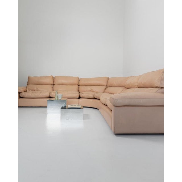 Vintage Modular Leather Sofa by Tito Agnoli for Poltrona Frau, 1970s, Set of 3 For Sale - Image 3 of 17