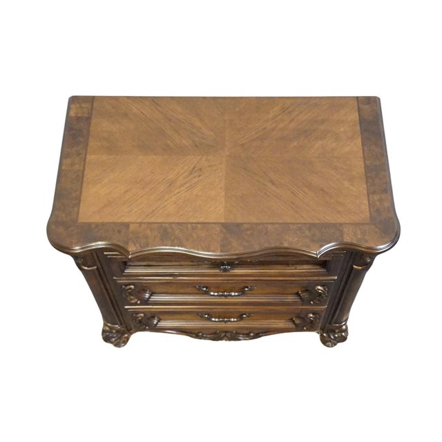 Fairmont Designs Banded Bookmatched Pecan Louis XV French Provincial 32" Nightstand - Chestnut Finish C7025-02 For Sale - Image 9 of 14