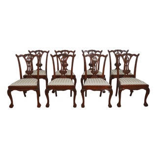 Set of 8 Mahogany Chippendale Style Dining Chairs For Sale