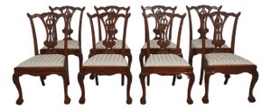 Set of 8 Mahogany Chippendale Style Dining Chairs