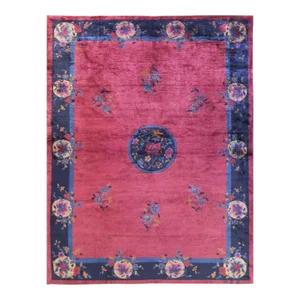 Antique Art Deco Chinese Rug 8'11" X 1'7"