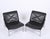 Set of Swiss Aluline Lounge Chairs in Black Leather by Andre Vandenbeuck for Strässle, 1960s For Sale - Image 16 of 18
