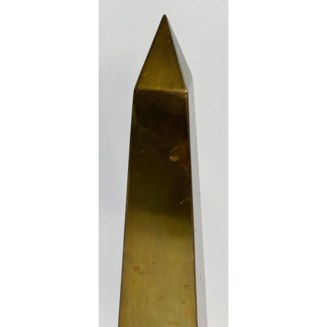 Large Vintage Brass Obelisk For Sale In Kansas City - Image 6 of 7