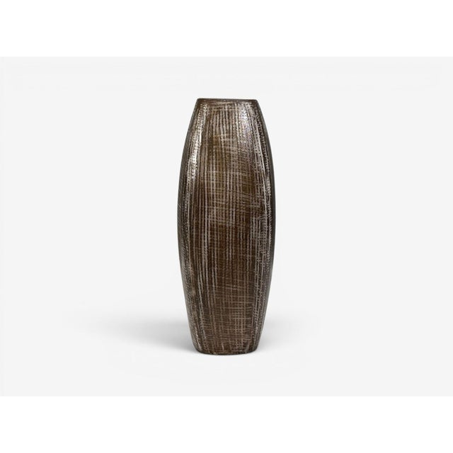 Ingrid Atterberg, Ekeby, Swedish Mid-Century Modern, Brown Vase, Stoneware, 1960s Swedish modern ceramic vase or vessel...