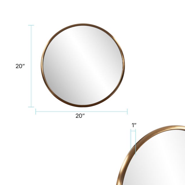 Metal Yorkville Brass Small Round Mirror For Sale - Image 7 of 7