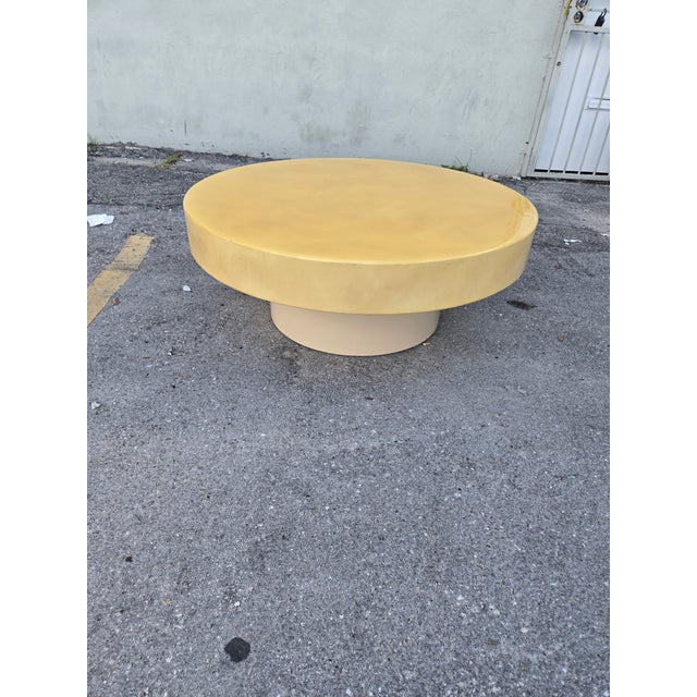 1970's Round Goat Skin Coffee Table For Sale - Image 9 of 12