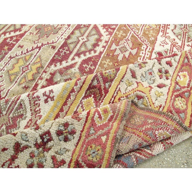 Galerie Shabab Collection Early 20th Century Turkish Oushak Square Room Size Rug For Sale - Image 10 of 10