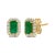 Immerse yourself in the unending elegance of these 14K yellow gold stud earrings, each presenting a mesmerizing, emerald-...