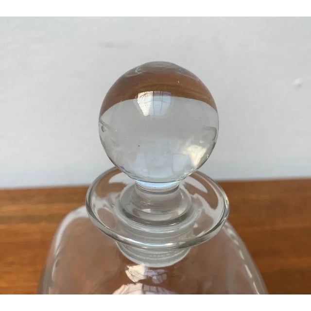 Vintage Danish Glass Bottle With Engraving For Sale - Image 14 of 18
