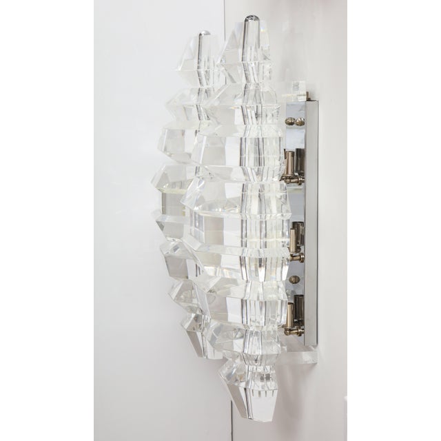 1980s Faceted Lucite Sconces - A Pair For Sale - Image 9 of 10