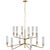 AERIN for Visual Comfort Signature Casoria Large Two-Tier Chandelier in Hand-Rubbed Antique Brass with Clear Glass For Sale